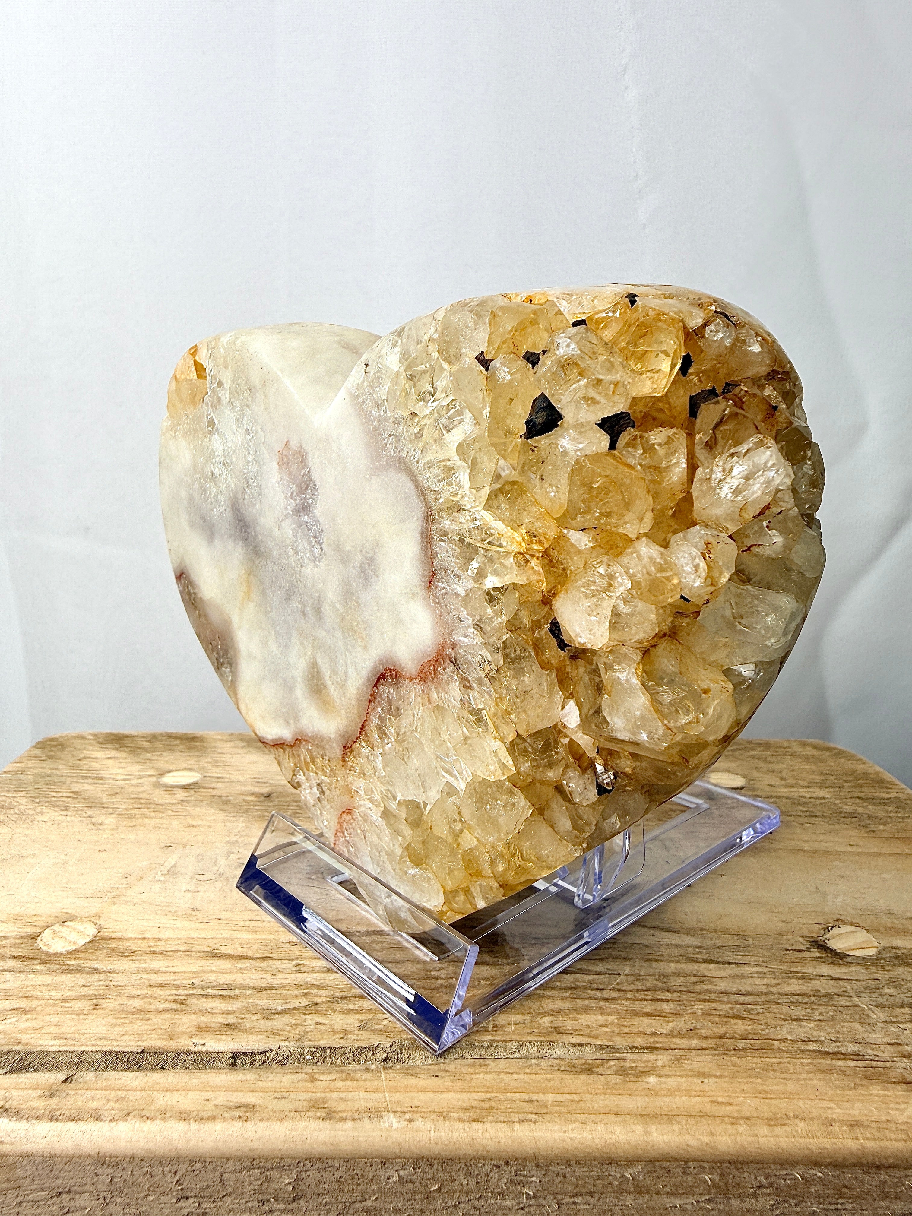 Natural Pink Amethyst Crystal Heart (#2)