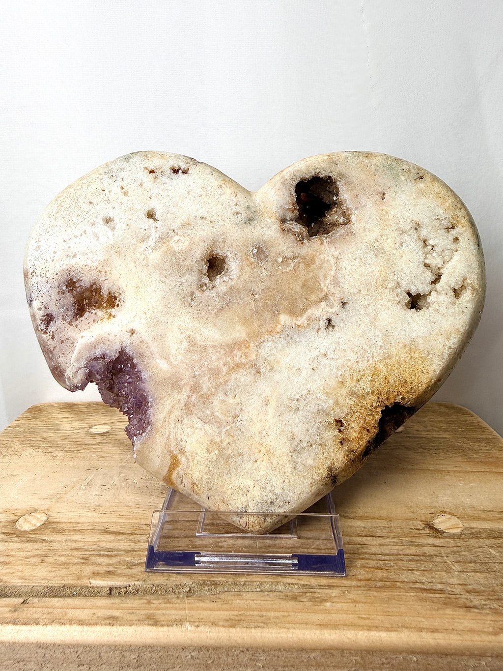 Natural Pink Amethyst Crystal Heart (#3)