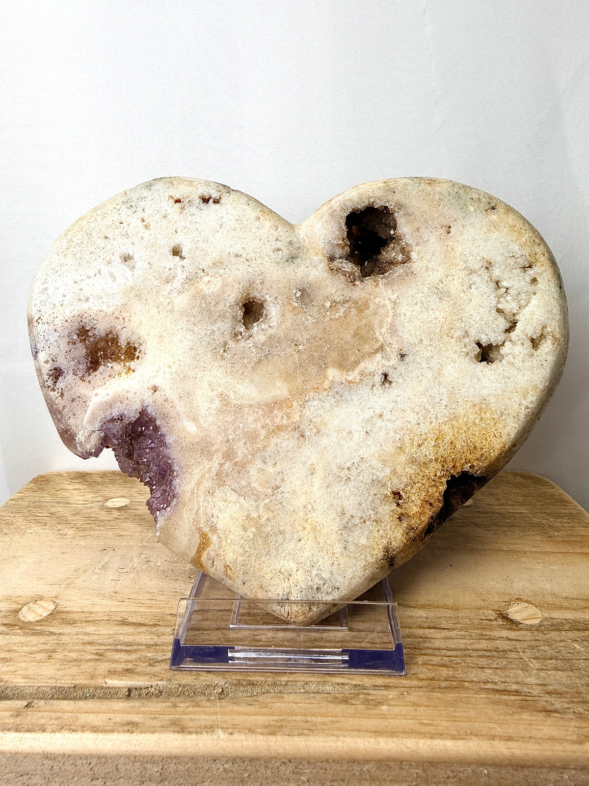 Natural Pink Amethyst Crystal Heart (#3)