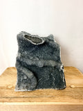 Raw Edge Grey Druzy Amethyst Cut Base