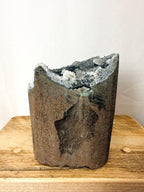 Raw Edge Grey Druzy Amethyst Cut Base