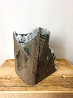 Raw Edge Grey Druzy Amethyst Cut Base