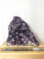 Raw Edge Amethyst Flower Cluster Cut Base