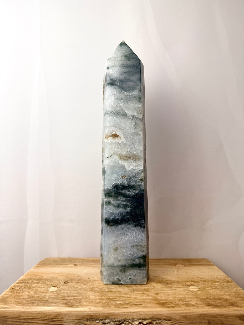 Large Moss Agate Tower (#1)