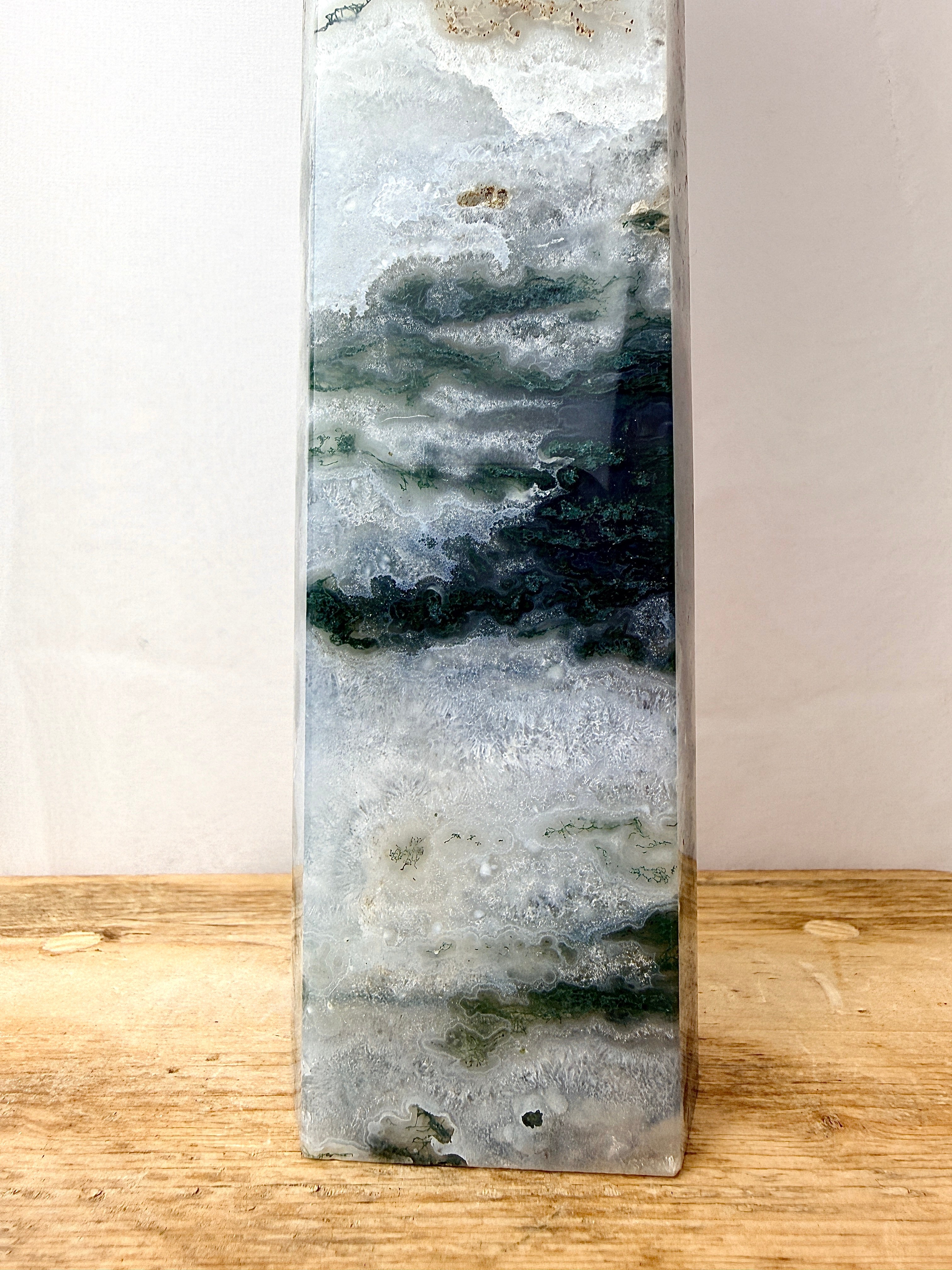 Large Moss Agate Tower (#1)