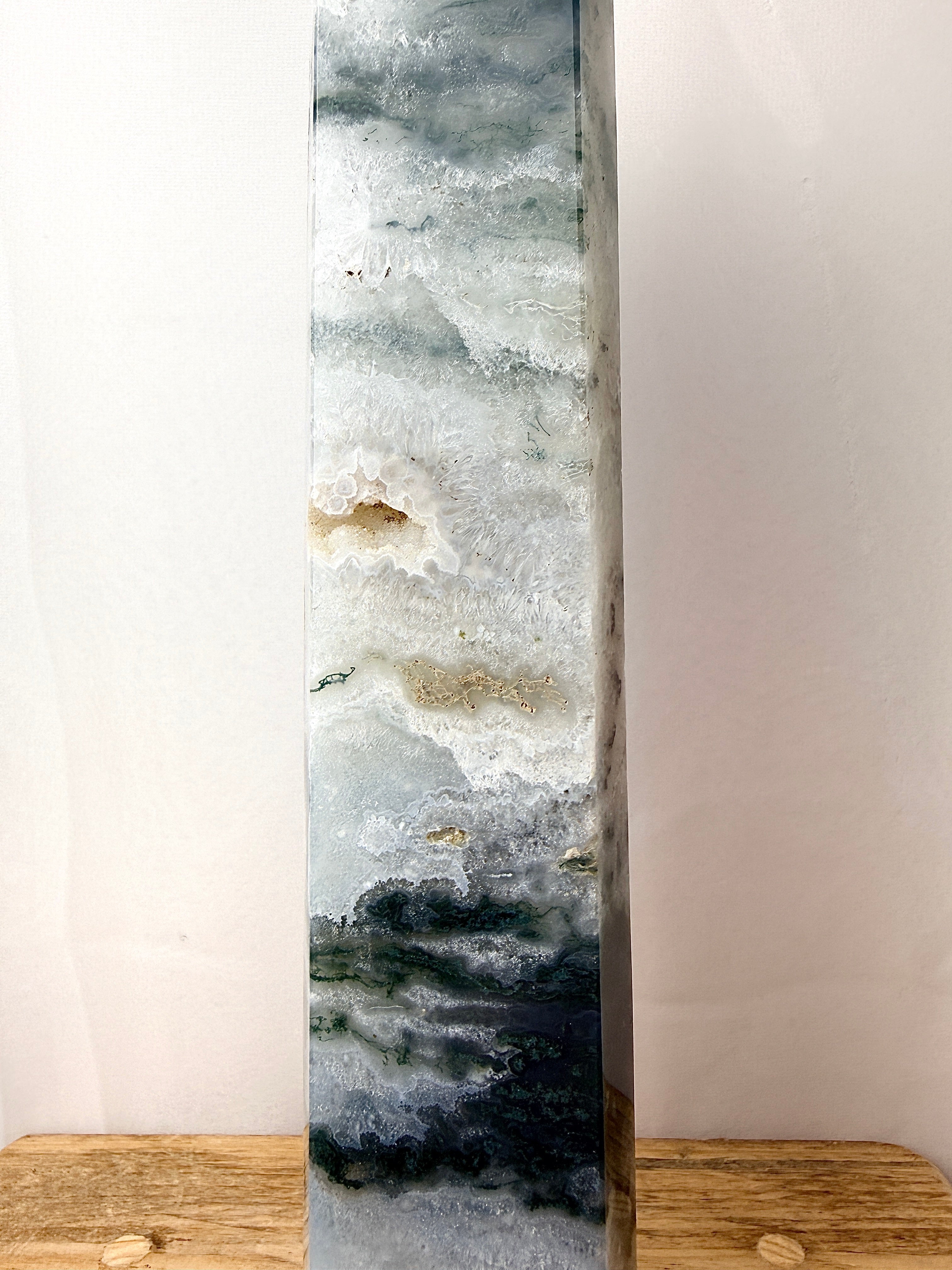 Large Moss Agate Tower (#1)