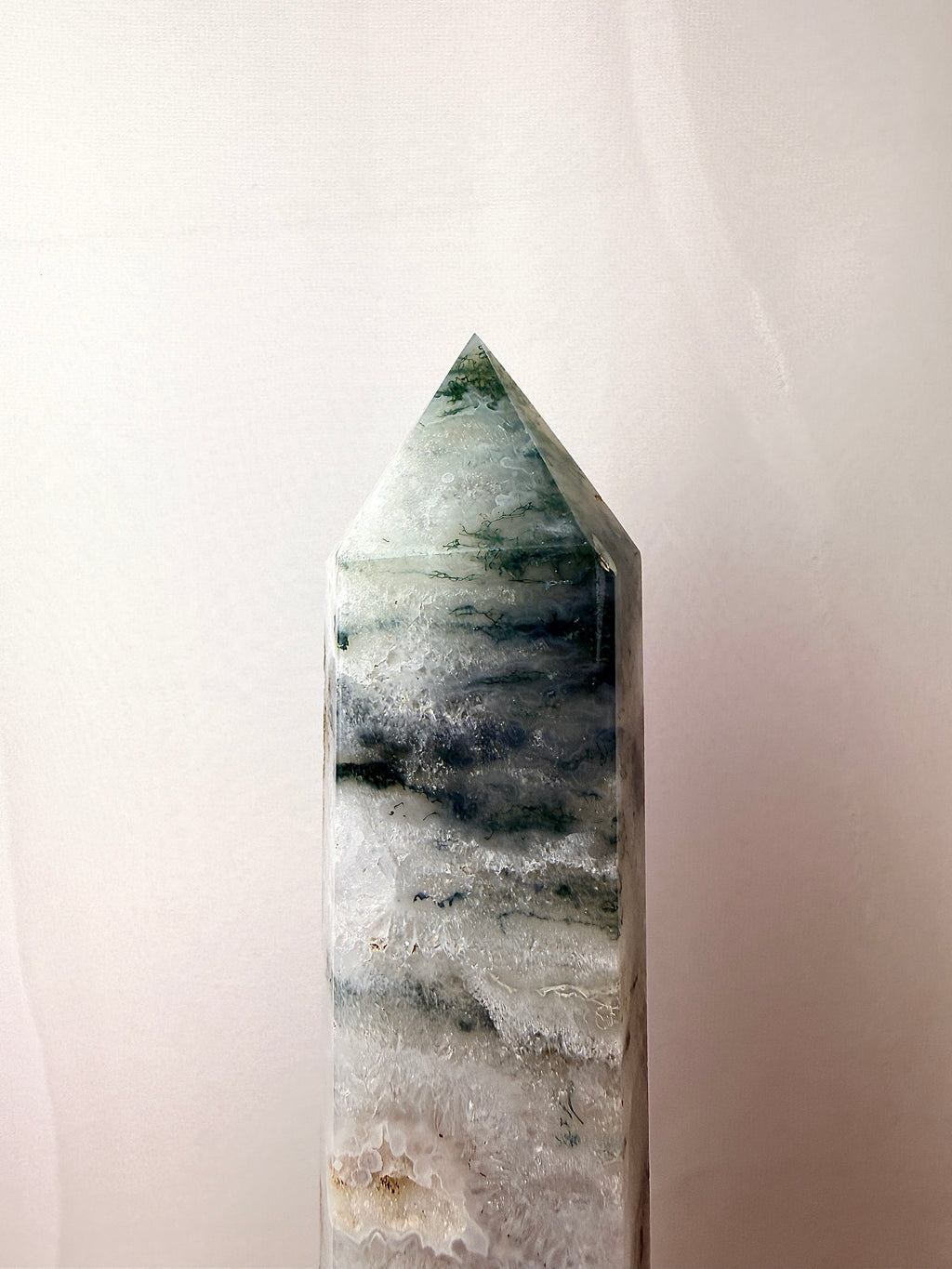 Large Moss Agate Tower (#1)
