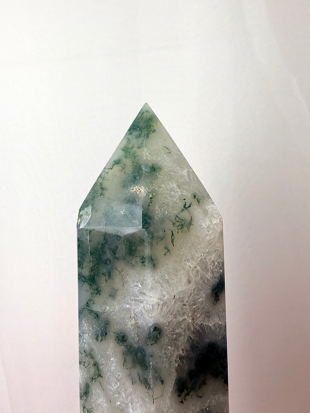 Large Moss Agate Tower (#1)