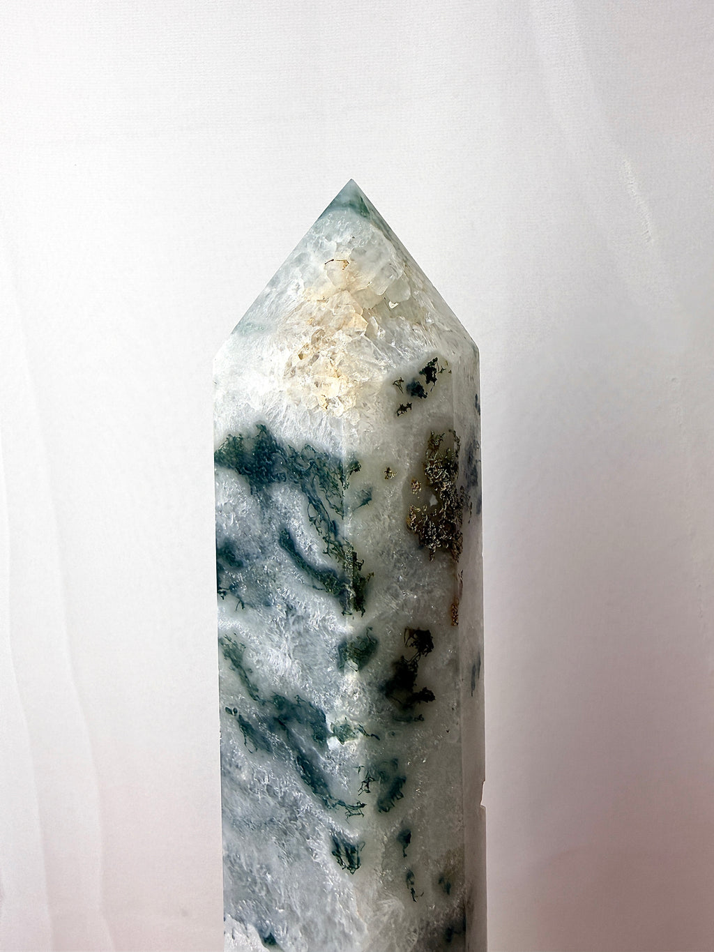Large Moss Agate Tower (#1)