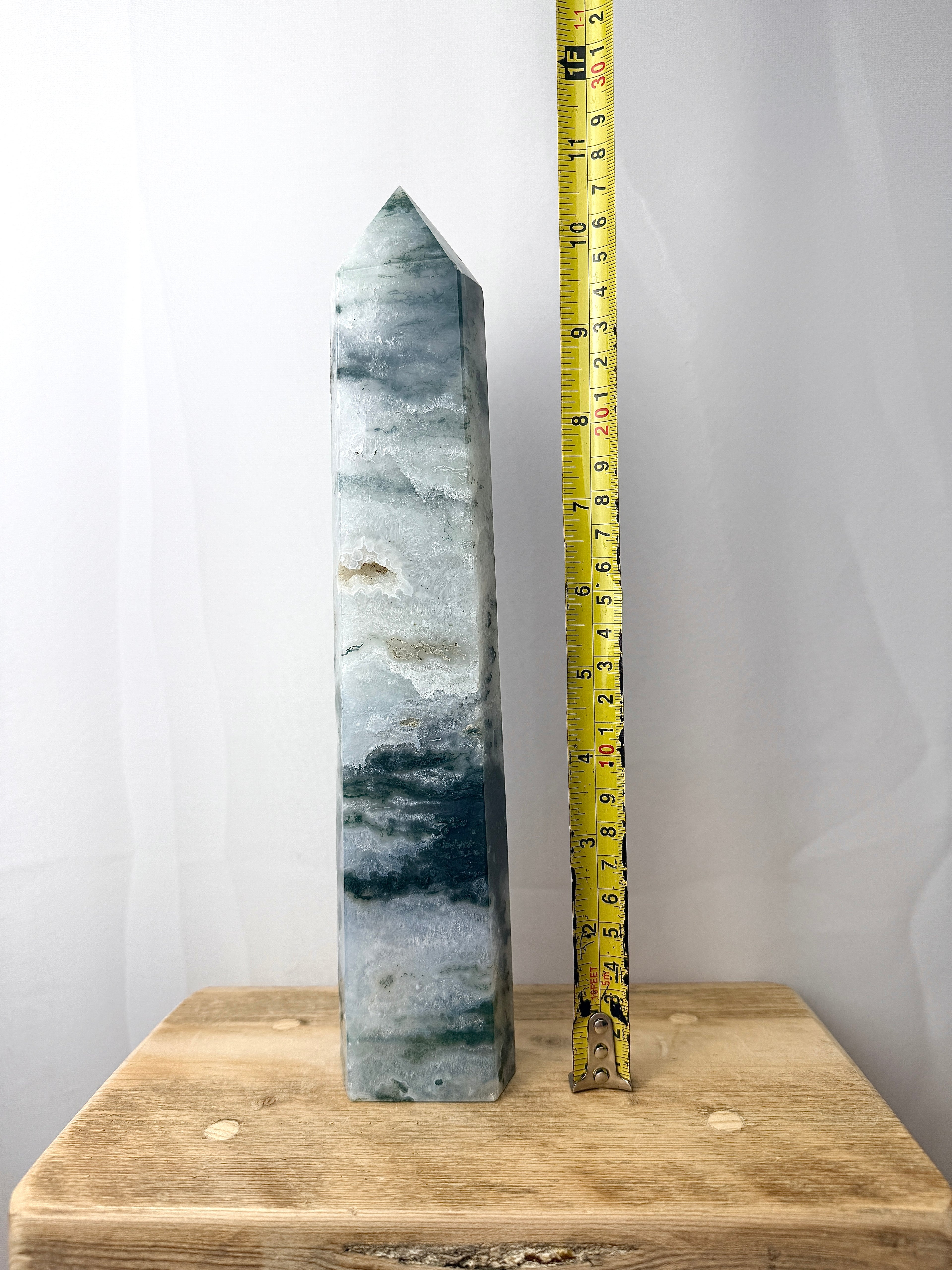 Large Moss Agate Tower (#1)