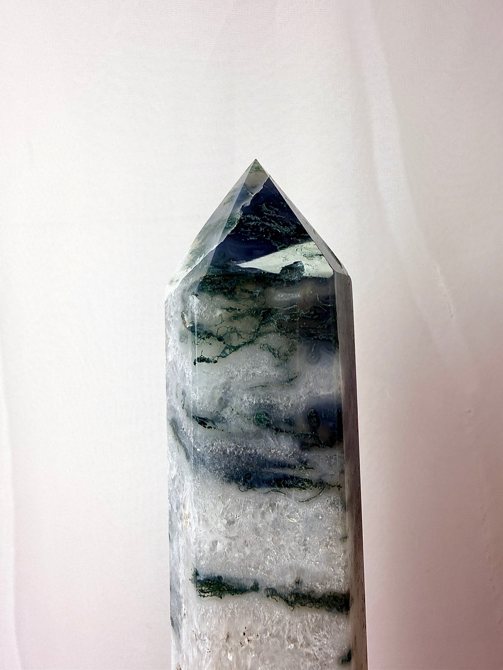Large Moss Agate Tower (#2)