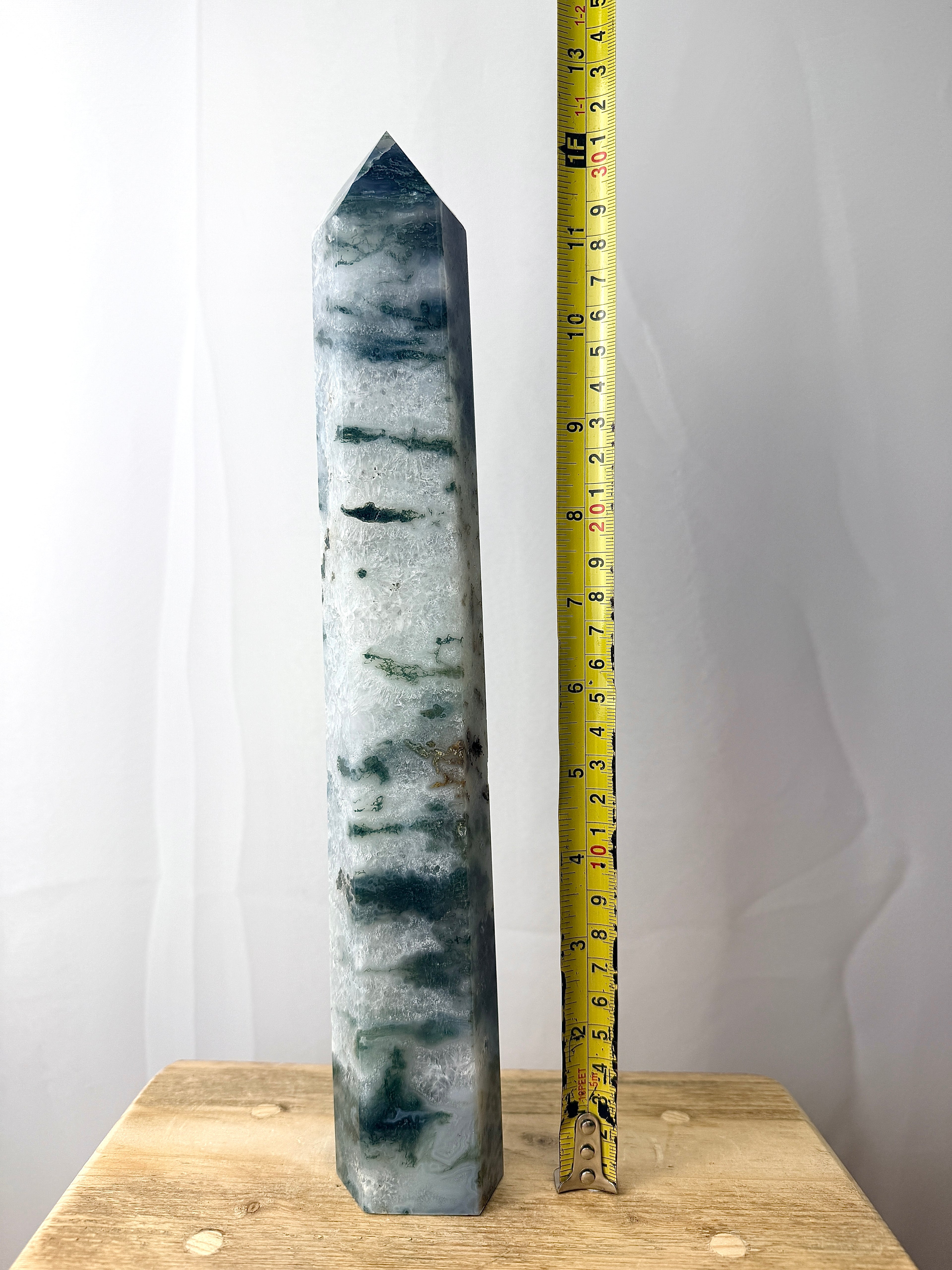 Large Moss Agate Tower (#2)