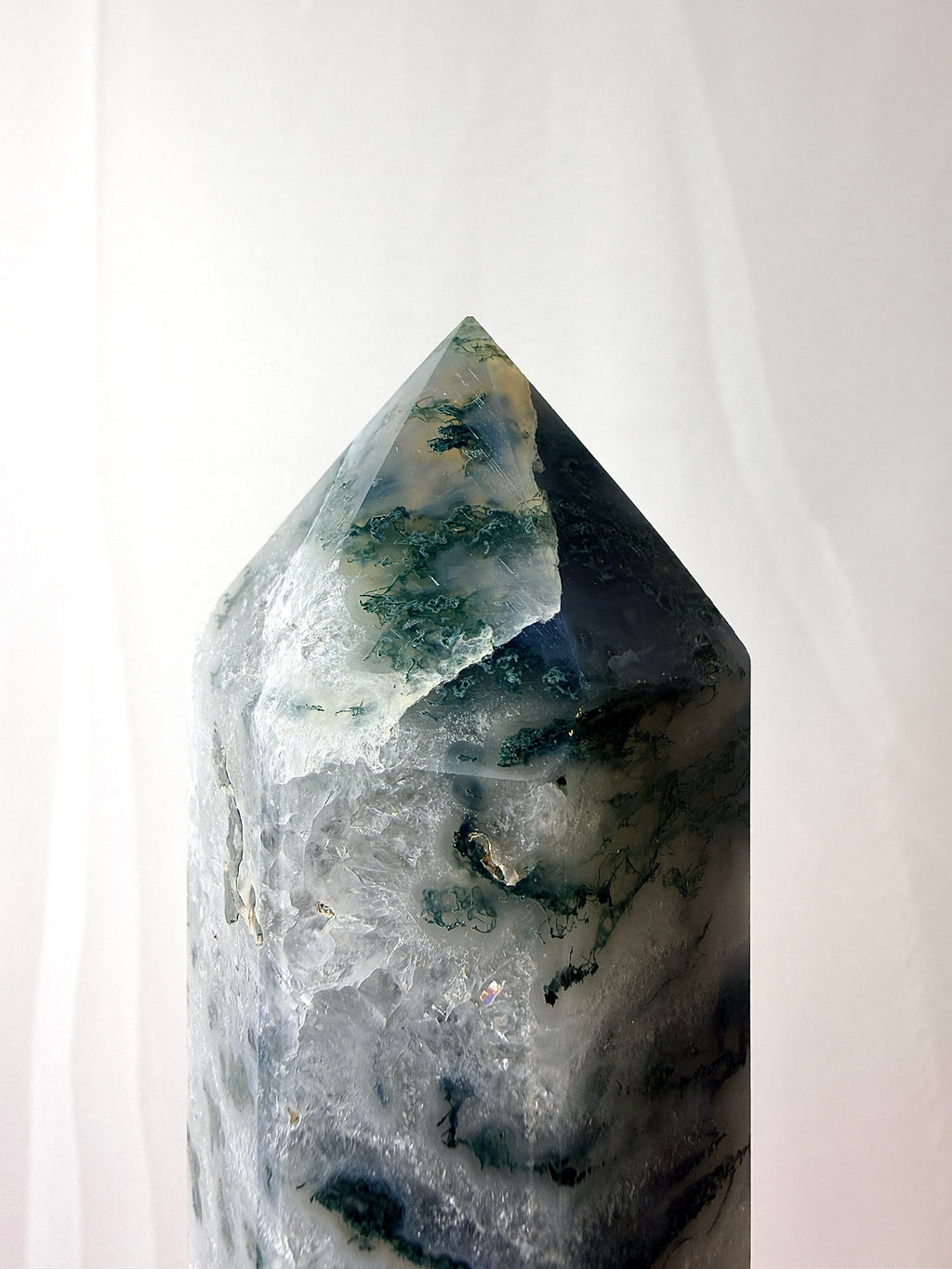 Large Moss Agate Tower (#2)