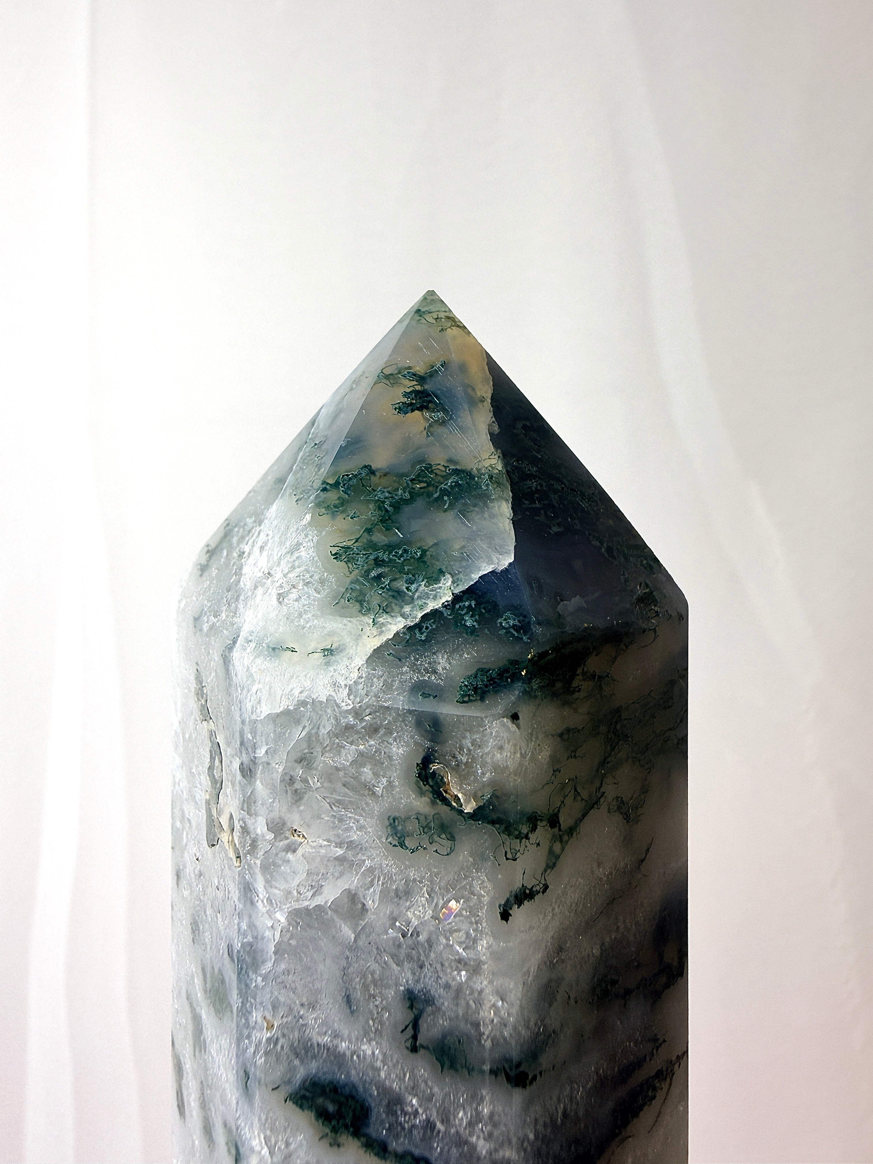 Large Moss Agate Tower (#2)