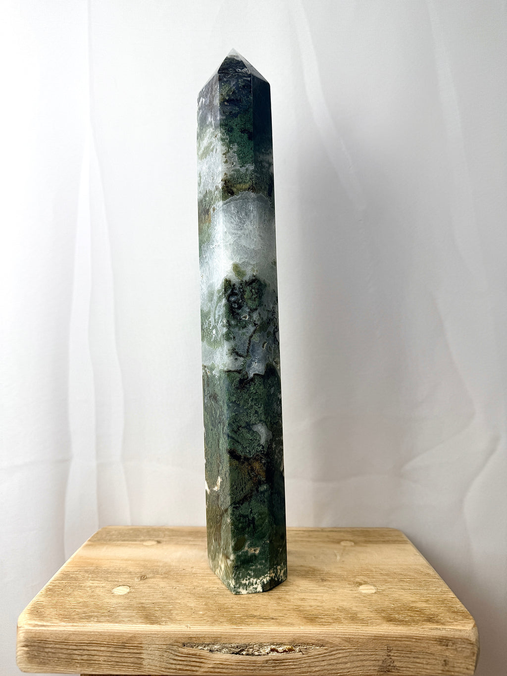 Large Moss Agate Tower (#3)
