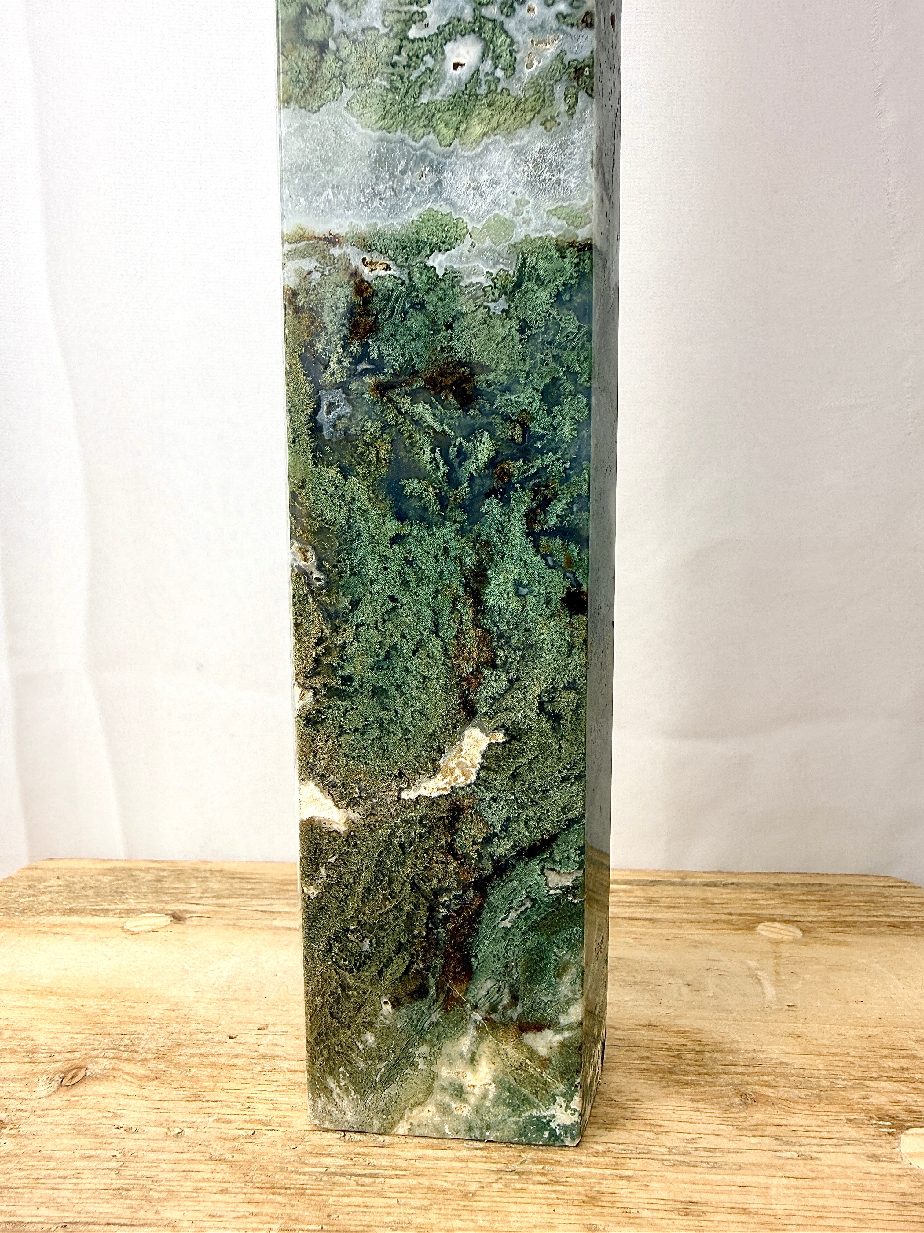 Large Moss Agate Tower (#3)