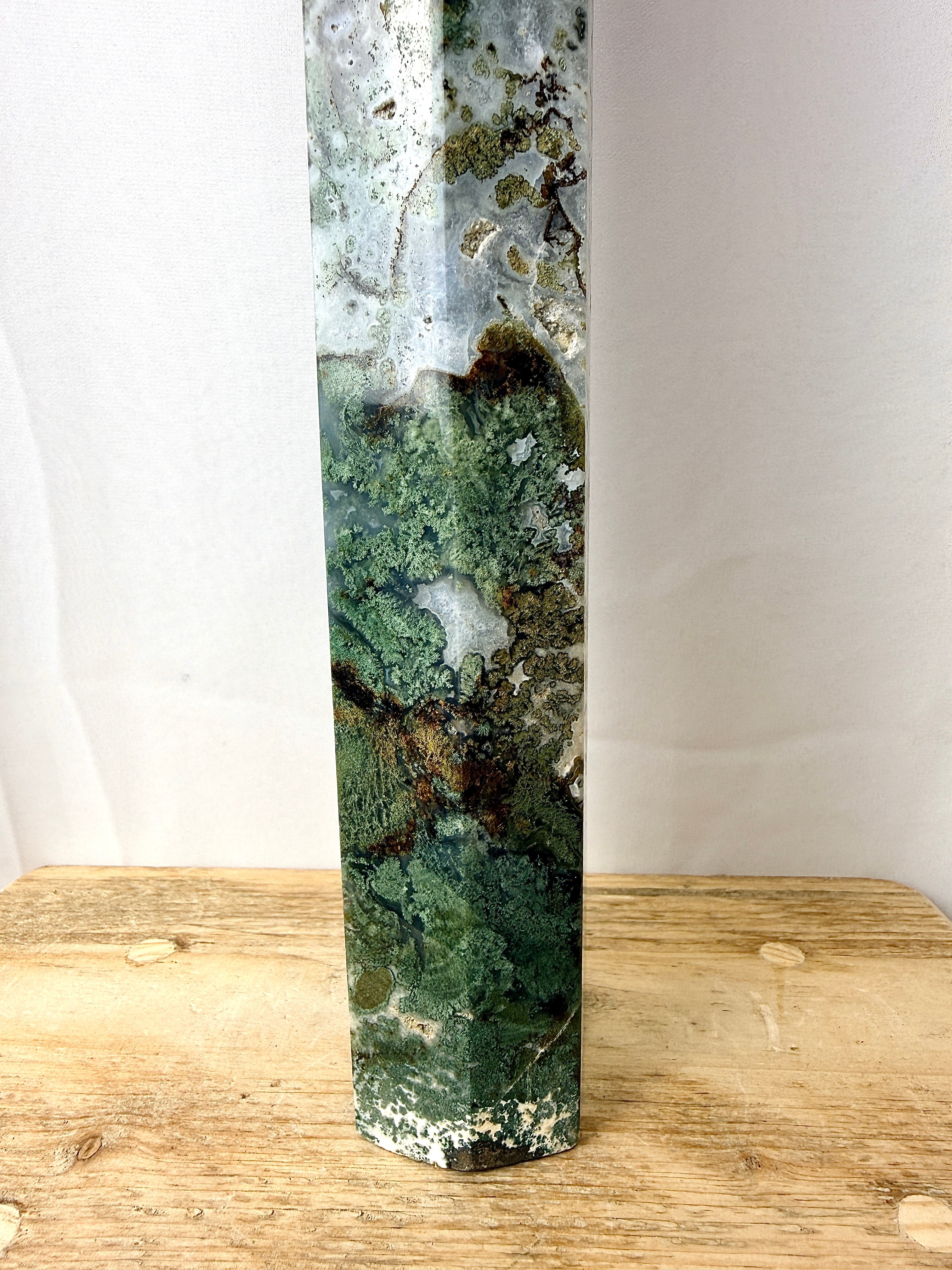 Large Moss Agate Tower (#3)