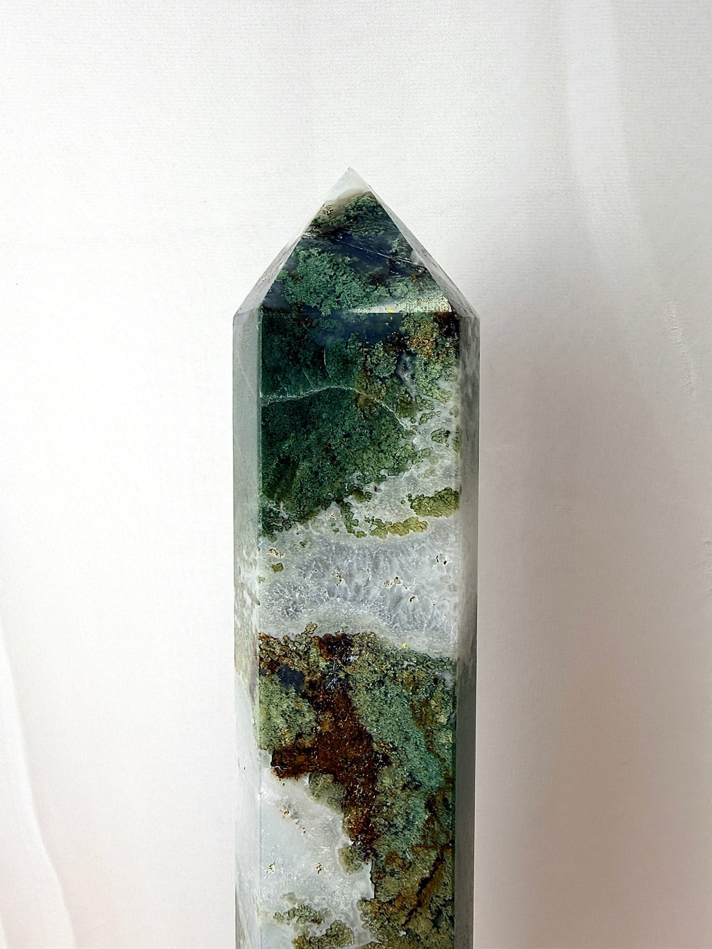 Large Moss Agate Tower (#3)