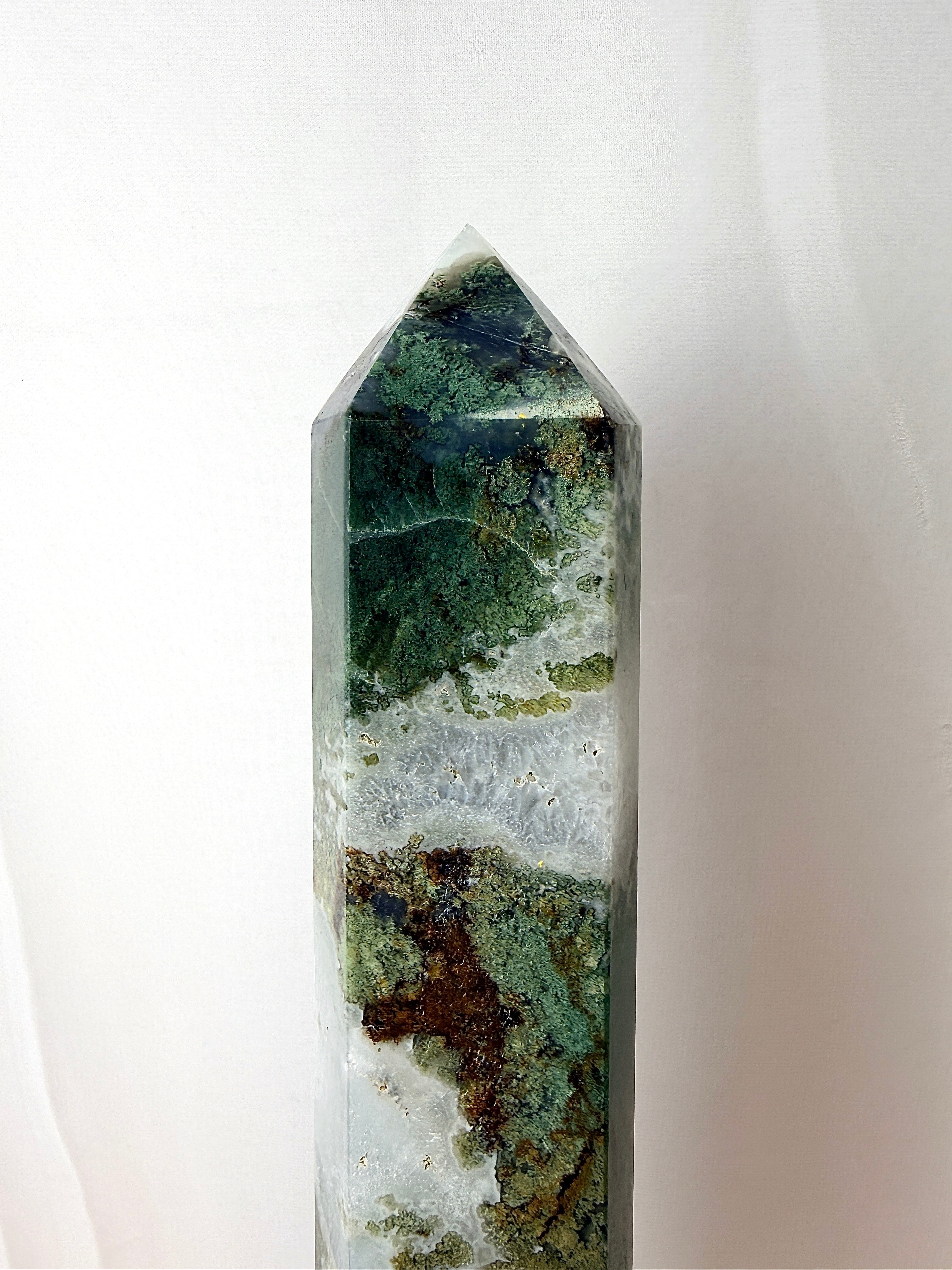 Large Moss Agate Tower (#3)