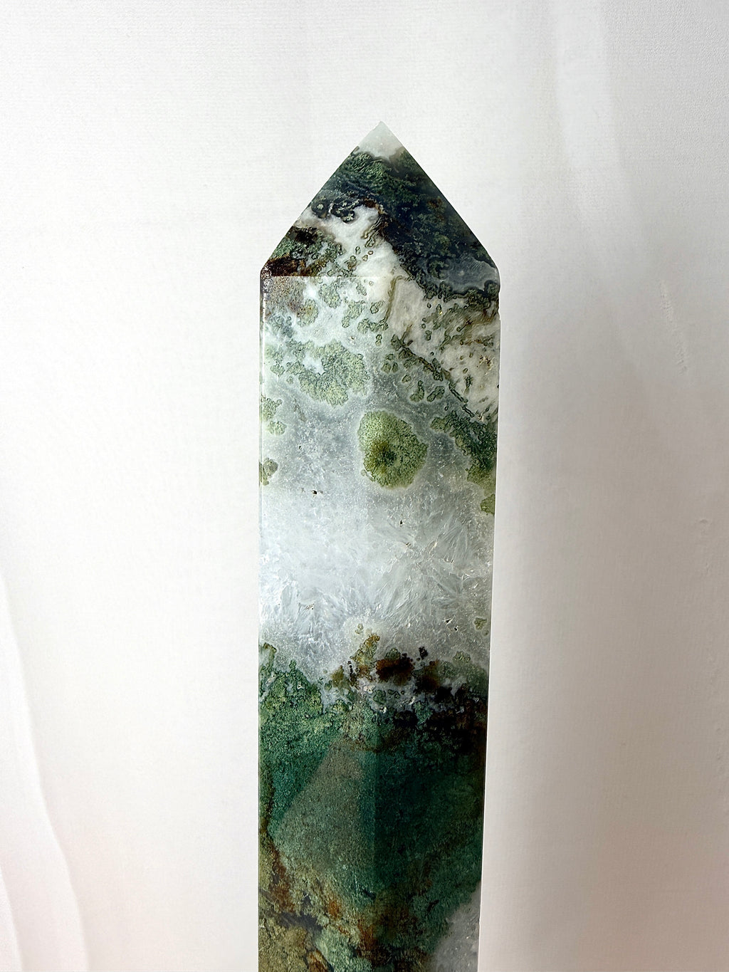 Large Moss Agate Tower (#3)