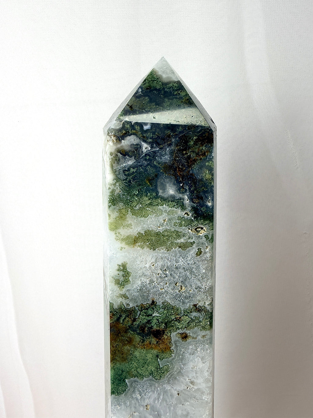 Large Moss Agate Tower (#3)
