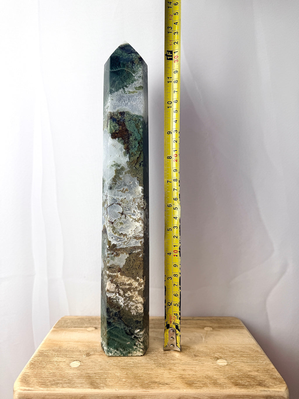 Large Moss Agate Tower (#3)