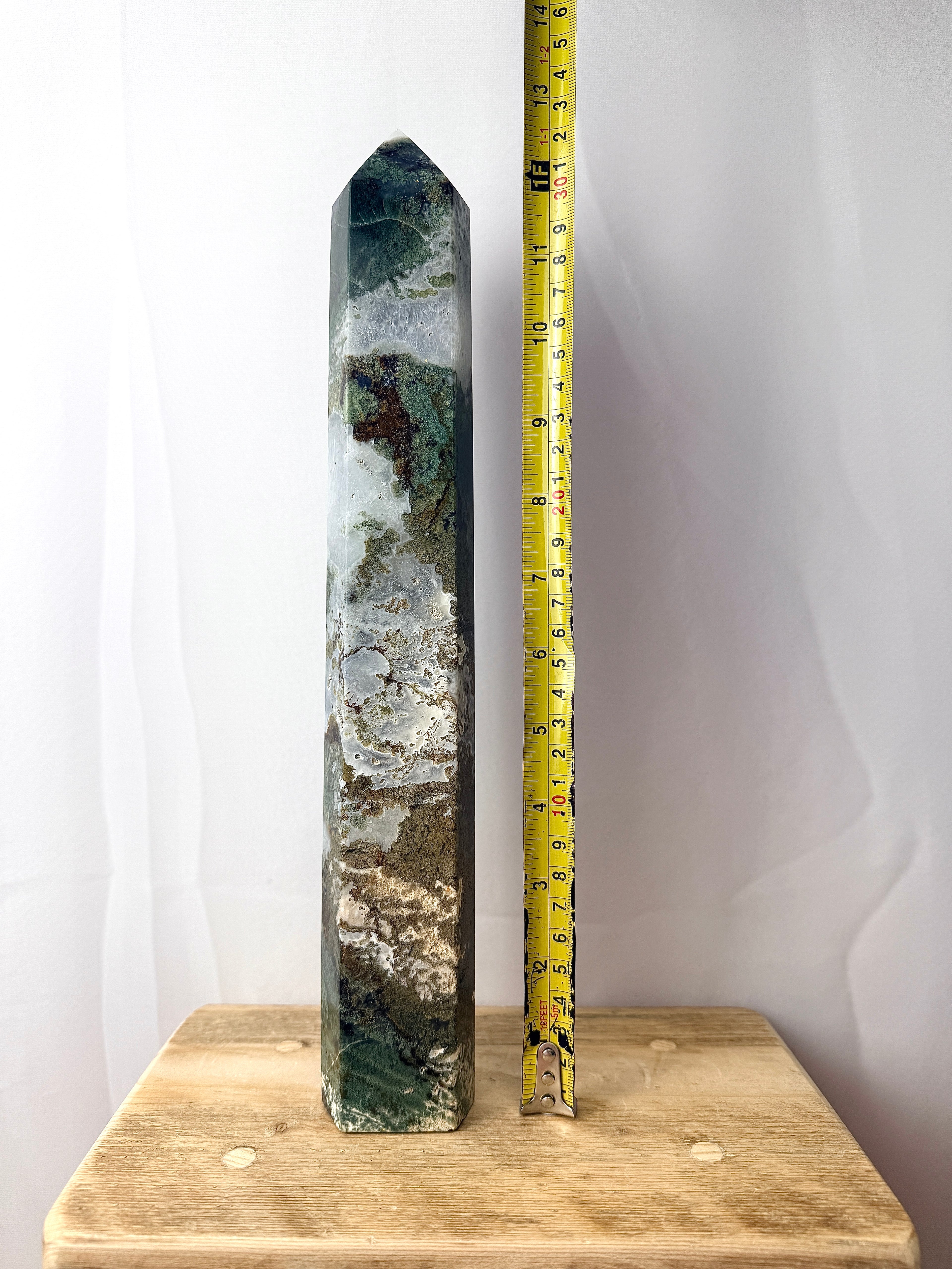 Large Moss Agate Tower (#3)