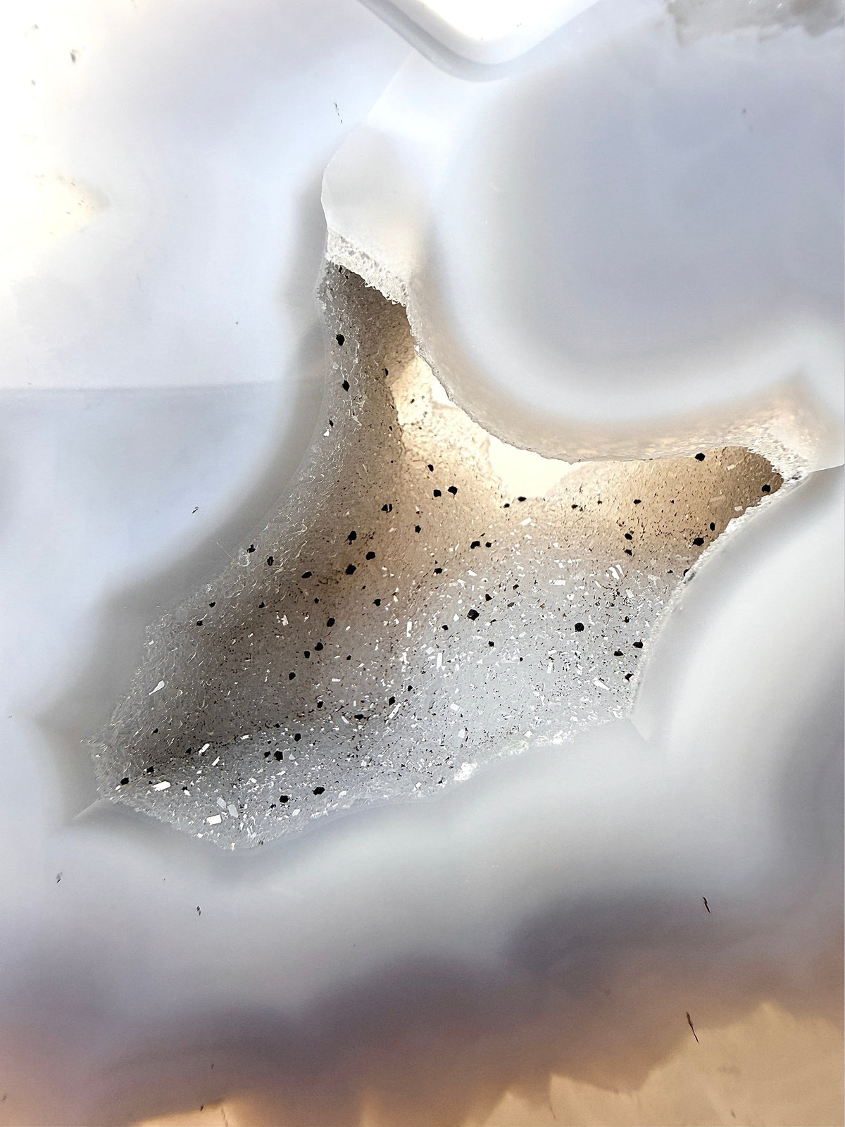Grey Agate Butterfly On Gold Coloured Stand