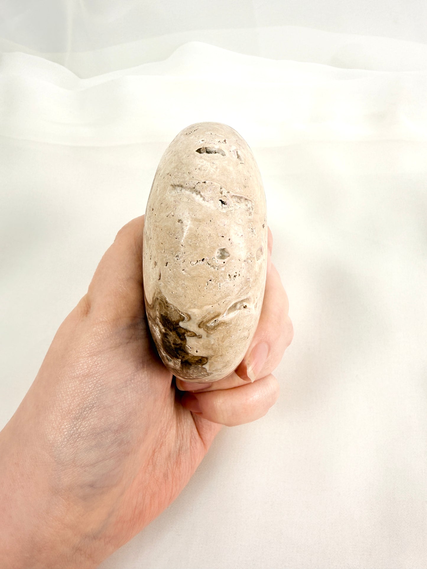 Large Chocolate Calcite Palmstone - Pakistan - 0.31KG