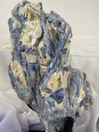 Blue Kyanite With Quartz On Metal Stand Kyanite