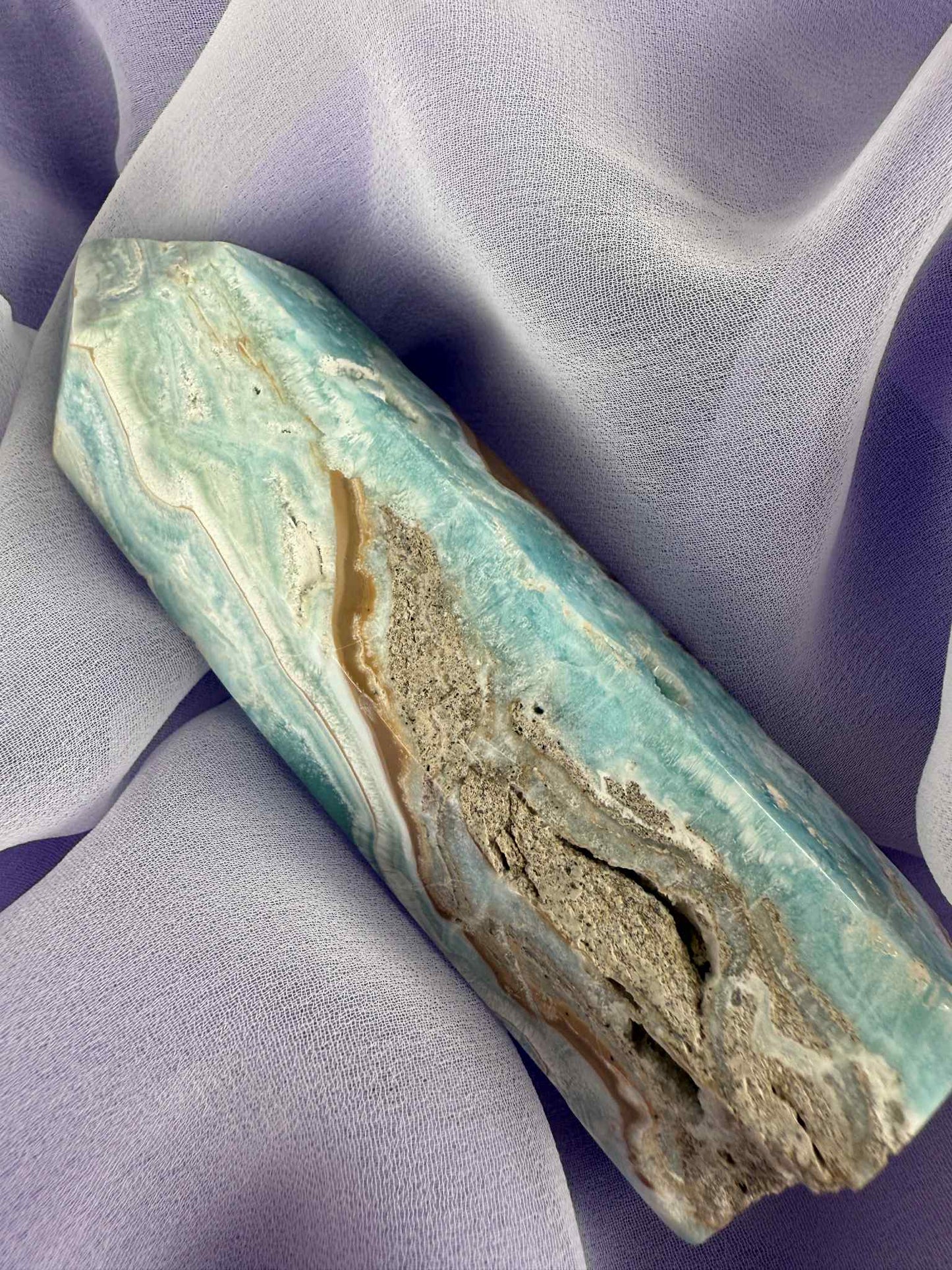 Caribbean Calcite Polished Point #1